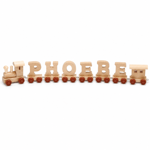 Personalised baby gift wooden name trains | Bambino Eco Toys Personalised baby gift wooden name trains
