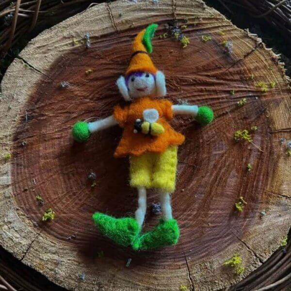 Wool buzzy bee elf felt