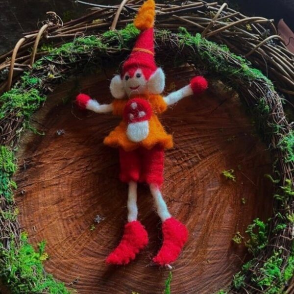 Wool toadstool elf felt