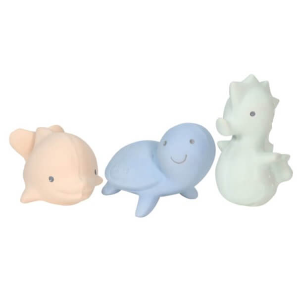 Tikiri 3pc ocean buddies bath toys marshmallow baby set