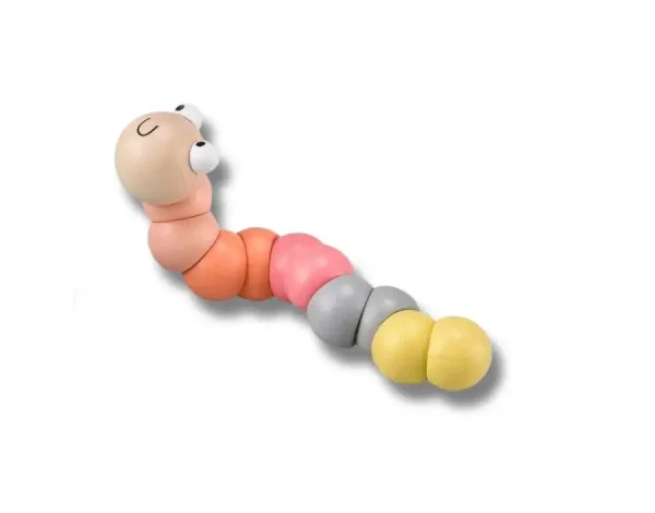 Lite peach pink wooden wonder worm | Bambino Eco Toys Lite peach pink wooden wonder worm