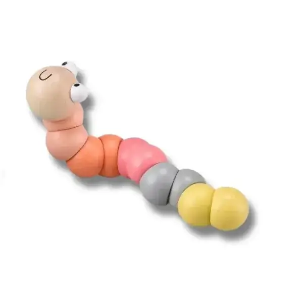 Lite peach pink wooden wonder worm