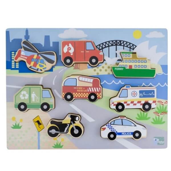 Australian Transport chunky wooden puzzle