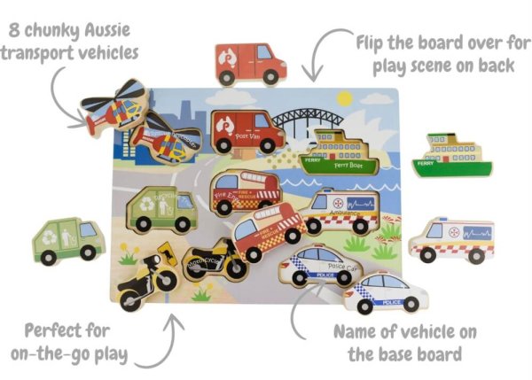 Australian Transport chunky wooden puzzle | Bambino Eco Toys Australian Transport chunky wooden puzzle