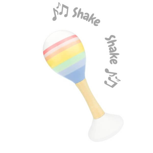 Rainbow wooden maraca