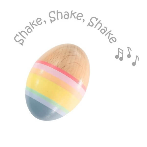 Rainbow wooden egg