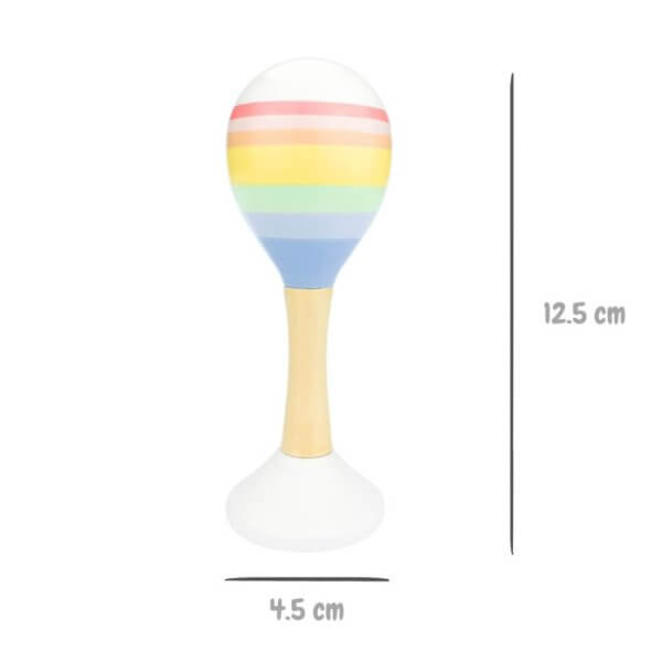 Rainbow wooden maraca | Bambino Eco Toys Rainbow wooden maraca