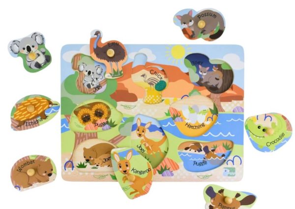 Aussie animal wooden puzzle | Bambino Eco Toys Aussie animal wooden puzzle