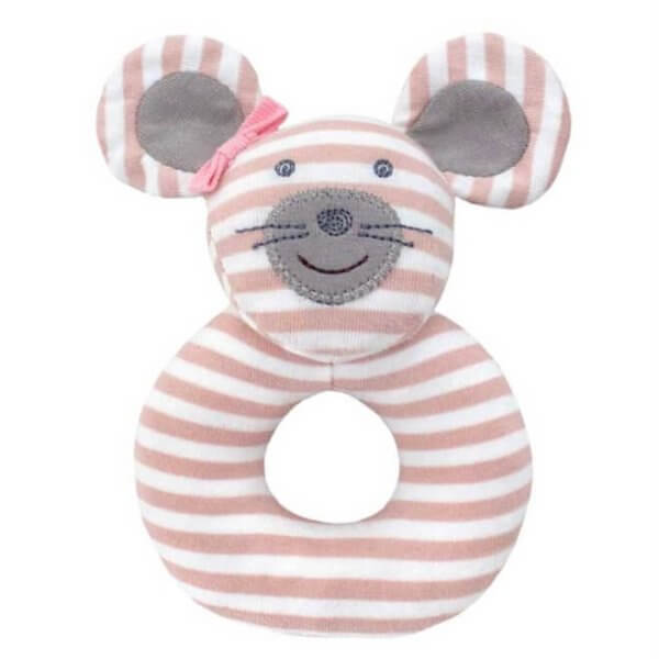 Apple park farm buddies pink mouse rattle | Bambino Eco Toys Apple park farm buddies pink mouse rattle