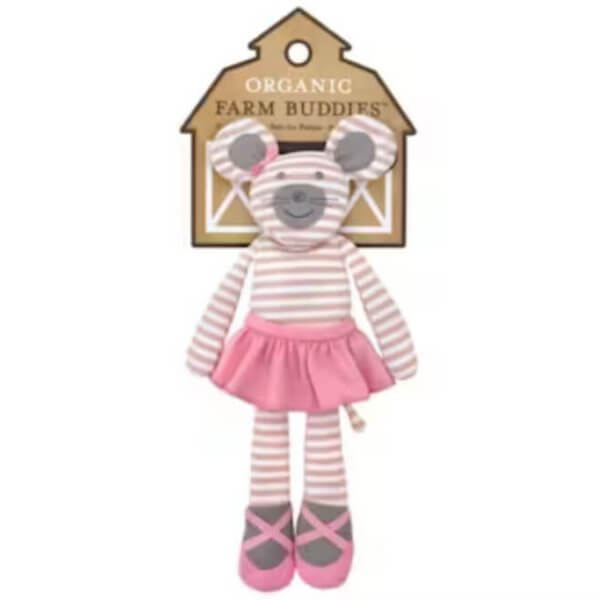 Apple park farm buddies pink ballerina mouse soft toy | Bambino Eco Toys Apple park farm buddies pink ballerina mouse soft toy