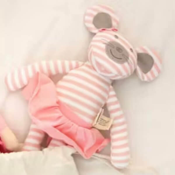 Apple park farm buddies pink ballerina mouse soft toy | Bambino Eco Toys Apple park farm buddies pink ballerina mouse soft toy