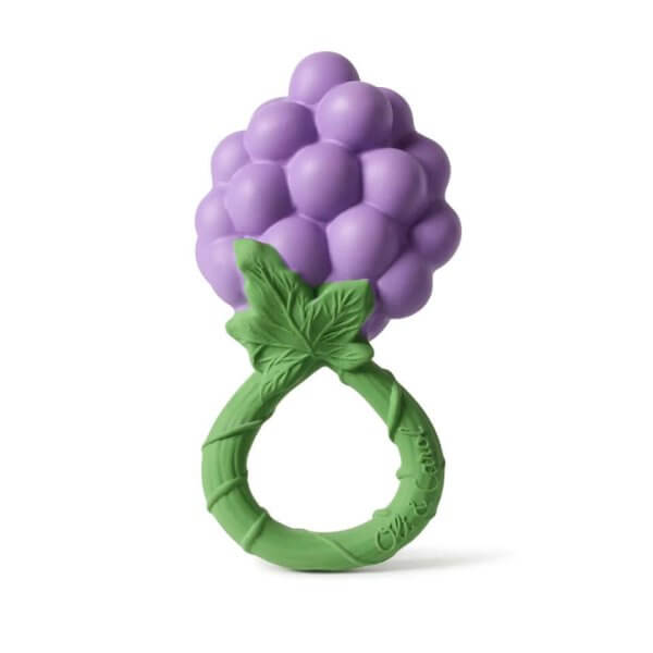 Oli and carol grape rattle toy natural rubber | Bambino Eco Toys Oli and carol grape rattle toy natural rubber