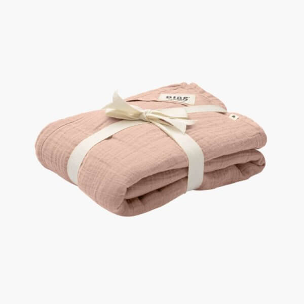 Bibs organic Cotton baby blanket swaddle in blush | Bambino Eco Toys Bibs organic Cotton baby blanket swaddle in blush