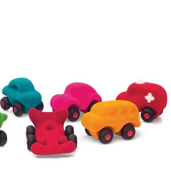 Mix of rubbabu Mini vehicles | Bambino Eco Toys Mix of rubbabu Mini vehicles