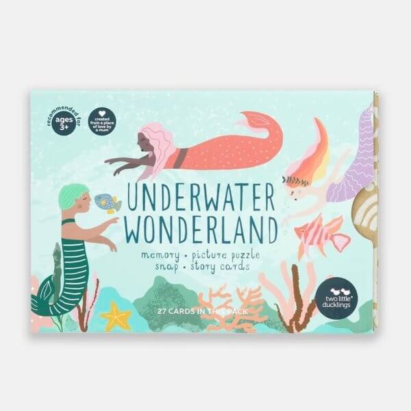 made in australia Two little ducklings Underwater wonderland mermaids snap memory flash cards | Bambino Eco Toys made in australia Two little ducklings Underwater wonderland mermaids snap memory flash cards