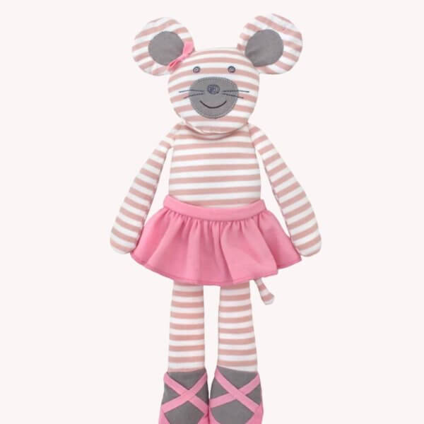 Apple park farm buddies pink ballerina mouse soft toy