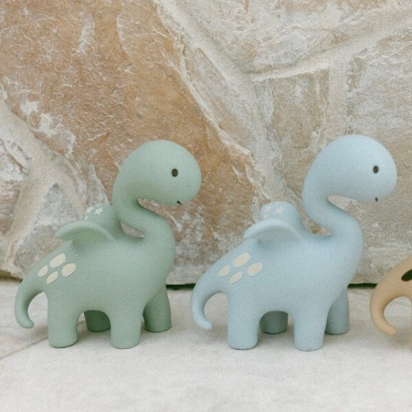 Diplo dino Winnie PArkes teether bath toy natural rubber