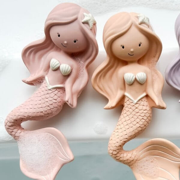 Maeve the mermaid natural rubber teether bath toy Winnie Parkes
