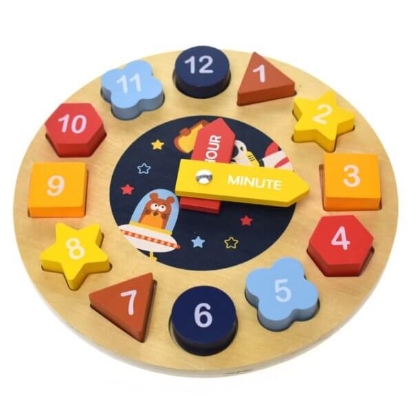 Wooden space clock | Bambino Eco Toys Wooden space clock