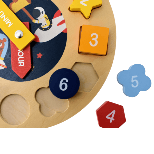 Wooden space clock | Bambino Eco Toys Wooden space clock