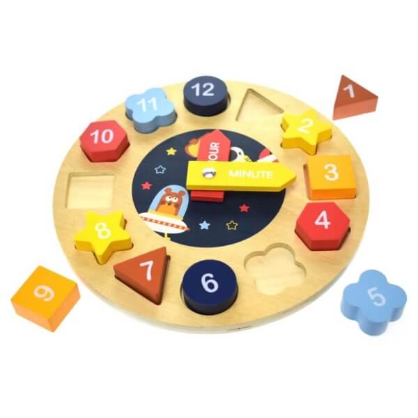 Wooden space clock