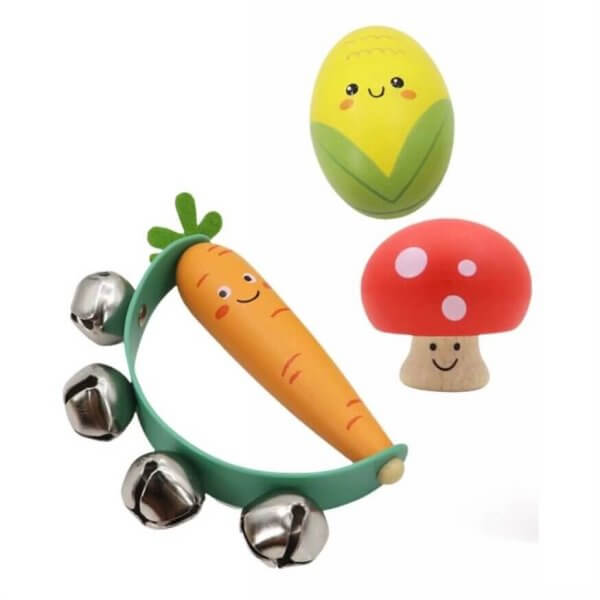 30c veggie wooden musical set | Bambino Eco Toys 30c veggie wooden musical set
