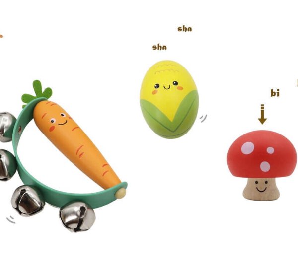 30c veggie wooden musical set | Bambino Eco Toys 30c veggie wooden musical set