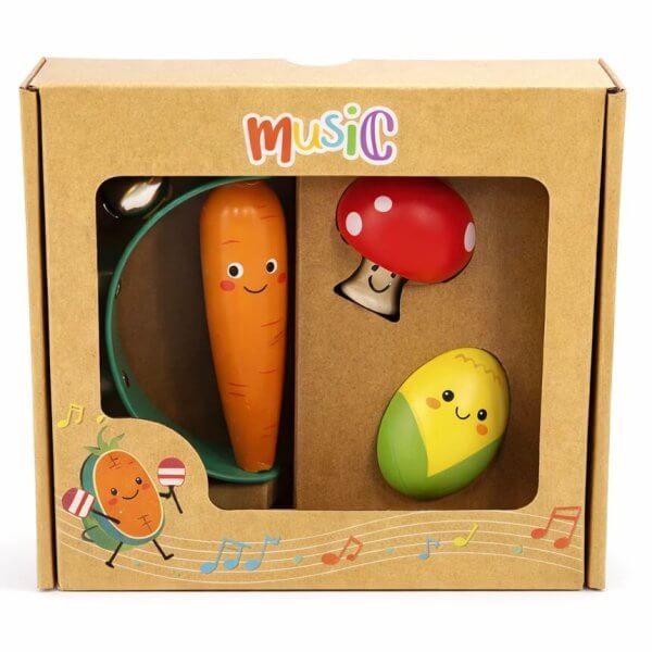 30c veggie wooden musical set | Bambino Eco Toys 30c veggie wooden musical set