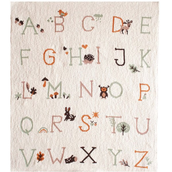 Alimrose alphabet cotton baby blanket