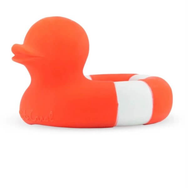 Oli and carol rubber duck red bath toy teether natural toys