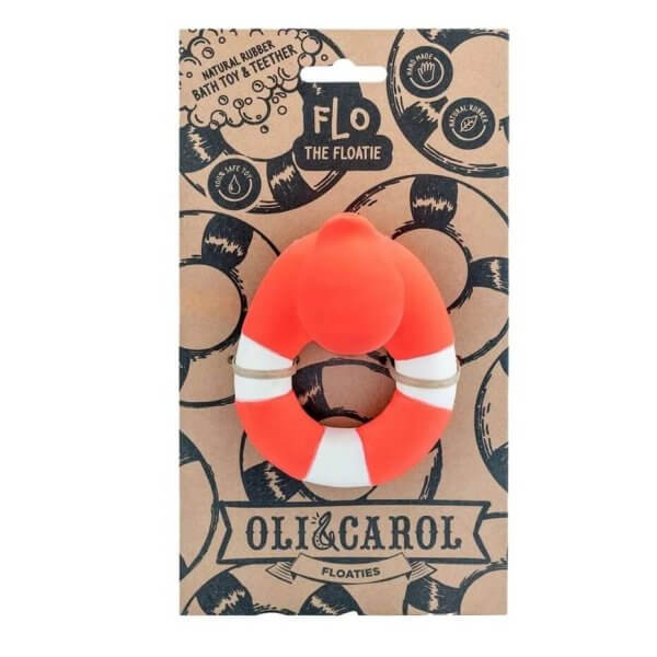 Oli and carol rubber duck red bath toy teether natural toys | Bambino Eco Toys Oli and carol rubber duck red bath toy teether natural toys