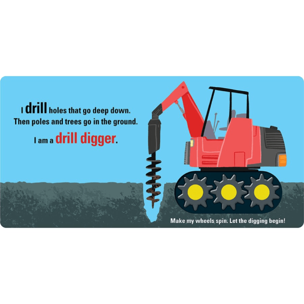Busy diggers board book | Bambino Eco Toys Busy diggers board book