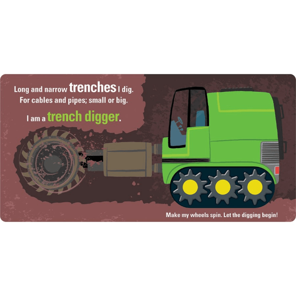 Busy diggers board book | Bambino Eco Toys Busy diggers board book