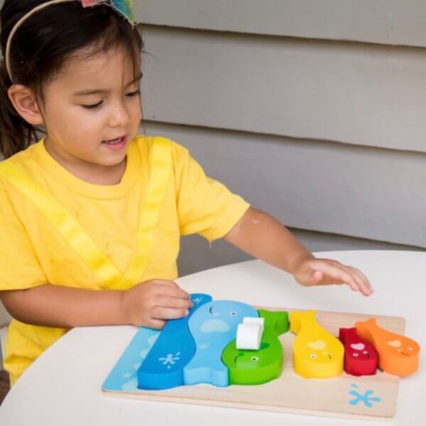 Kc puzzles fish and whale stacking wooden puzzle | Bambino Eco Toys Kc puzzles fish and whale stacking wooden puzzle