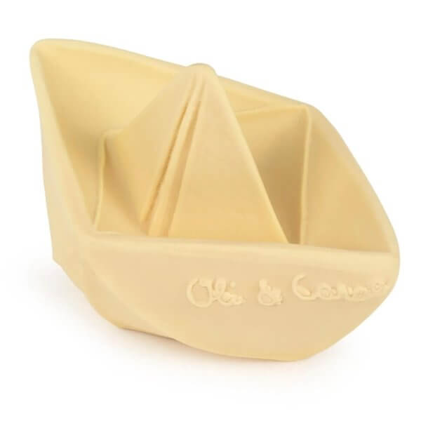 Oli and carol origami natural rubber boats bath toys Vanilla