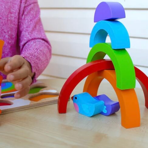 Kc puzzles birds and rainbow wooden puzzle | Bambino Eco Toys Kc puzzles birds and rainbow wooden puzzle