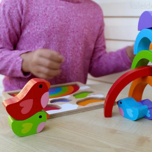 Kc puzzles birds and rainbow wooden puzzle | Bambino Eco Toys Kc puzzles birds and rainbow wooden puzzle
