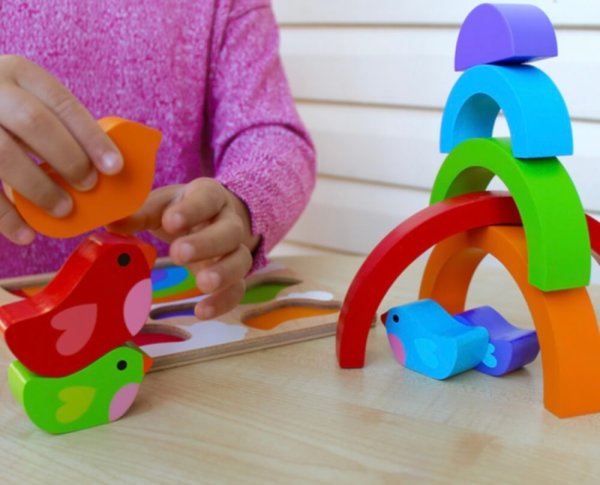 Kc puzzles birds and rainbow wooden puzzle | Bambino Eco Toys Kc puzzles birds and rainbow wooden puzzle