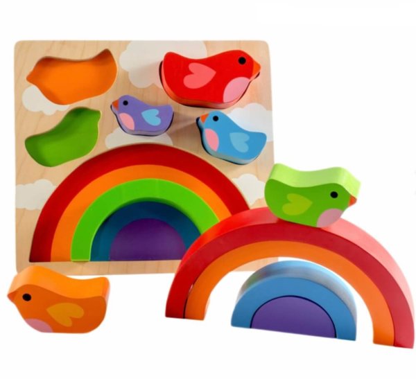 Kc puzzles birds and rainbow wooden puzzle | Bambino Eco Toys Kc puzzles birds and rainbow wooden puzzle