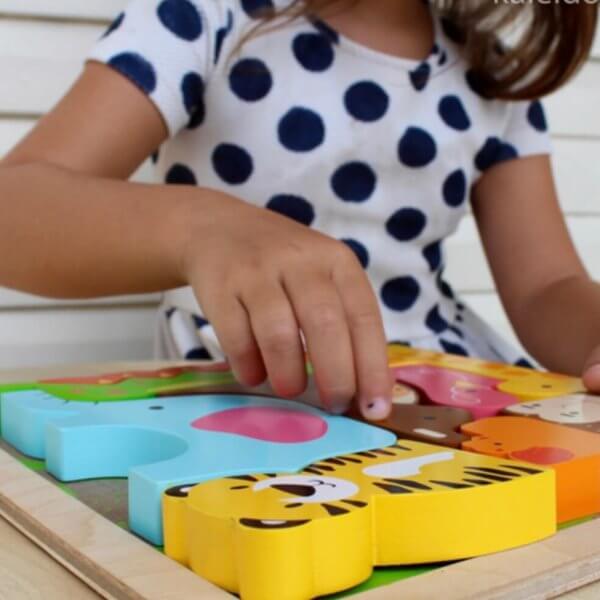 Kc puzzles wild animals chunky wooden puzzle | Bambino Eco Toys Kc puzzles wild animals chunky wooden puzzle