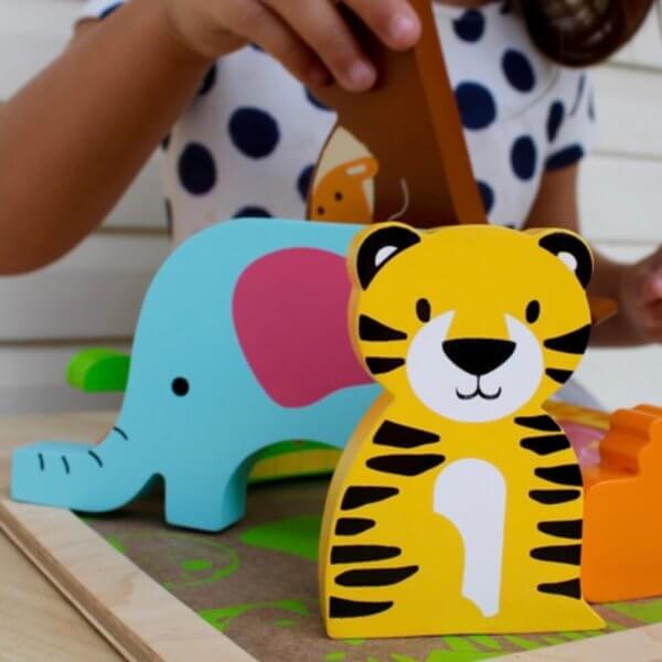 Kc puzzles wild animals chunky wooden puzzle | Bambino Eco Toys Kc puzzles wild animals chunky wooden puzzle