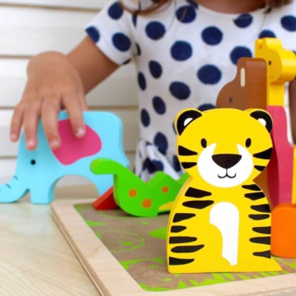 Kc puzzles wild animals chunky wooden puzzle | Bambino Eco Toys Kc puzzles wild animals chunky wooden puzzle