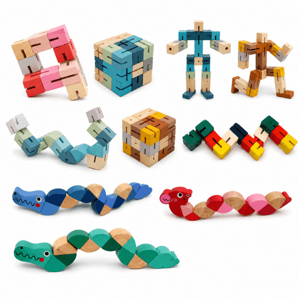 twist and lock wooden sensory toys