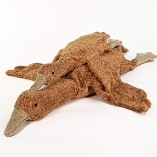 Senger Cuddly Animal large RUST goose with heat and cool pack | Bambino Eco Toys Senger Cuddly Animal large RUST goose with heat and cool pack