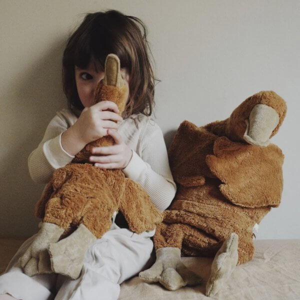 Senger Cuddly Animal large RUST goose with heat and cool pack | Bambino Eco Toys Senger Cuddly Animal large RUST goose with heat and cool pack