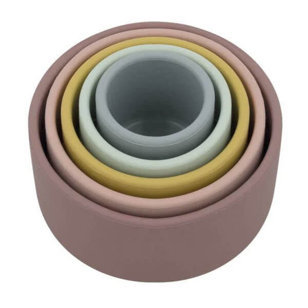 Mix colours silicone stacking cups