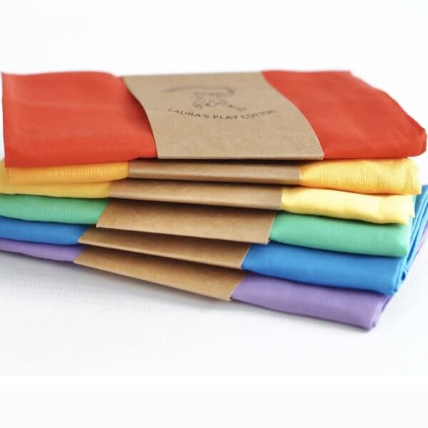 Lauras cotton play cloths rainbow and pastel rainbow