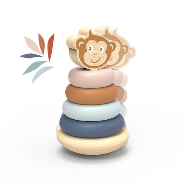 Speedy monkey roly poly stacker stacking toy
