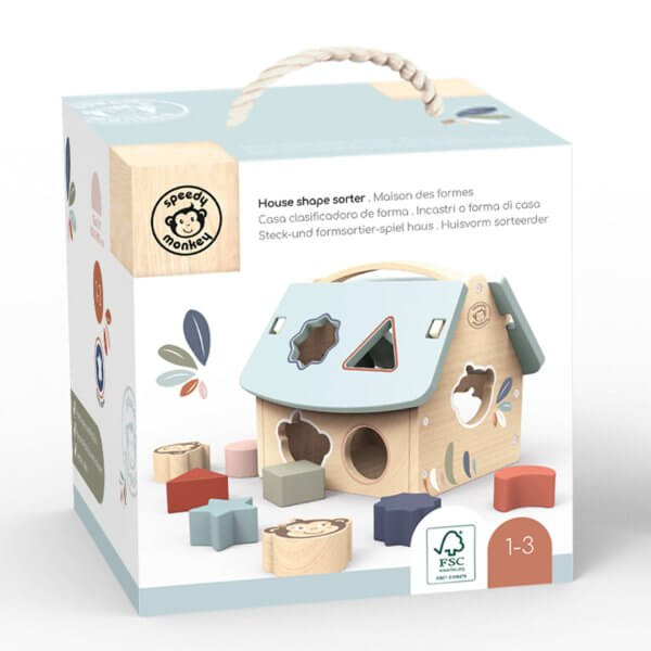 Speedy monkey house wooden shape sorter